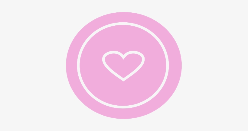 Mysticker Pink Heart Circle Button Cute Adorable Sweet - Cute Heart Circle Icon Png, transparent png #2980142