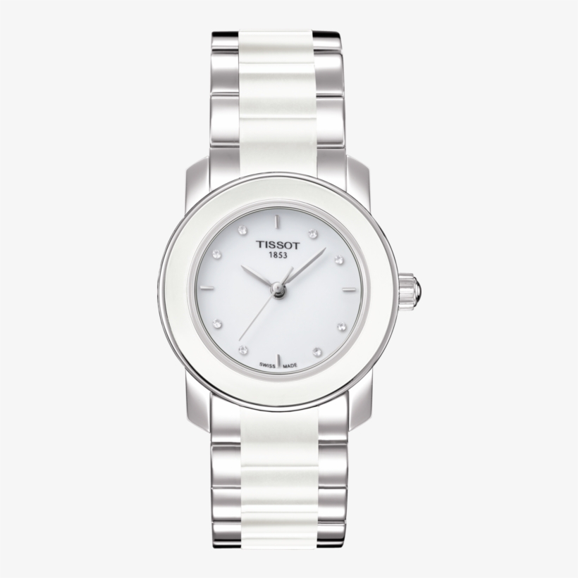 Tissot Cera - Tissot T-trend Cera White Ceramic Diamond Ladies Watch, transparent png #2980783