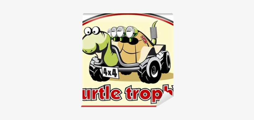 Funny Label For Off-road Trophy Wall Mural • Pixers® - Turtle Cartoon, transparent png #2981718