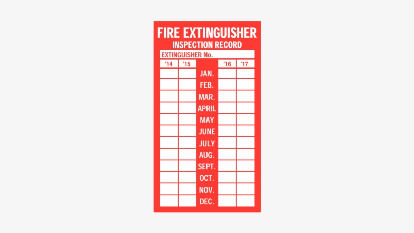 Fire Extinguisher Inspection Tag Template Fire Extinguisher - Inspection Tag For Fire Extinguisher, transparent png #2982583