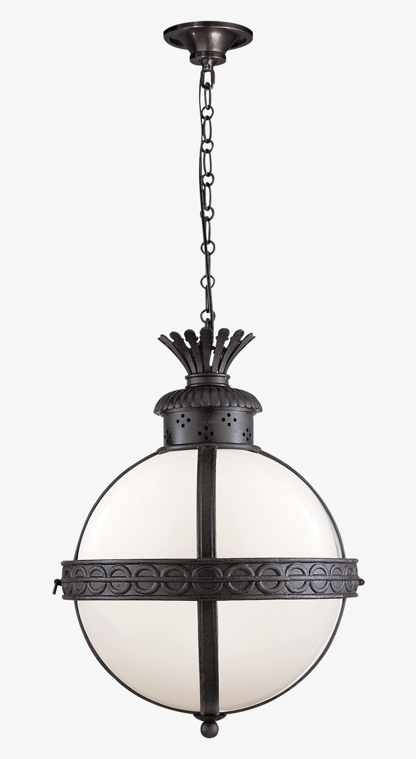 Crown Top Banded Globe Lantern In Blackened Rust With - Visual Comfort Chc2111br-wg E. F. Chapman Crown Top, transparent png #2982975