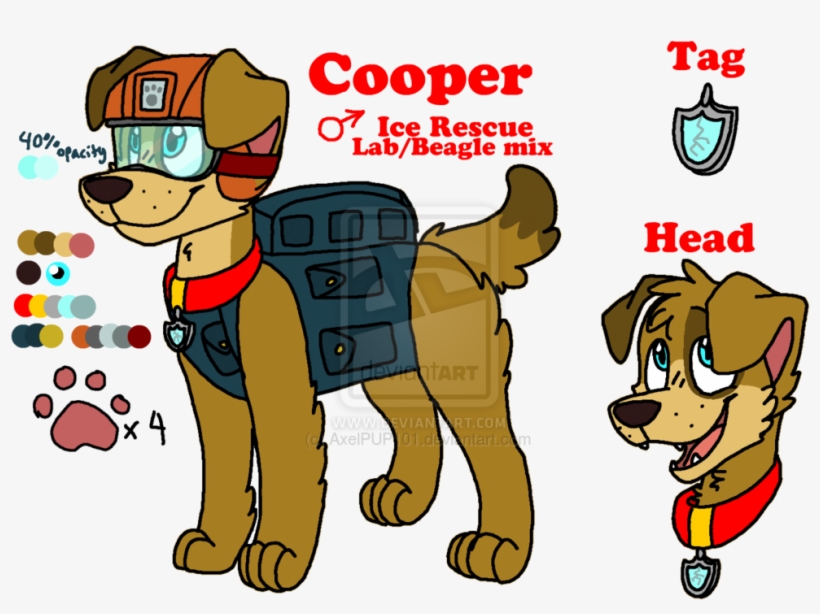 Cooper's Ref Sheet - Paw Patrol Character Made Up, transparent png #2983406