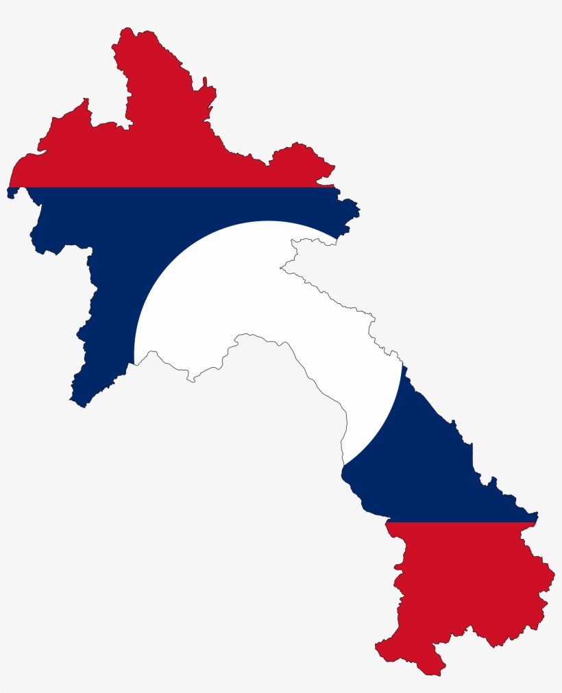 Laos Flag Map - Laos Map Vector, transparent png #2983781