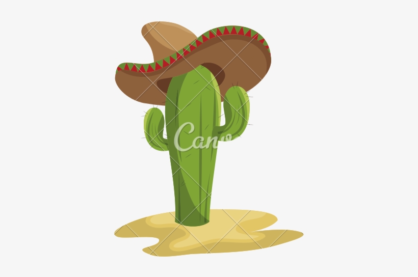 In The Desert Clipart Mexican Cactus - Cactus With A Hat, transparent png #2984054