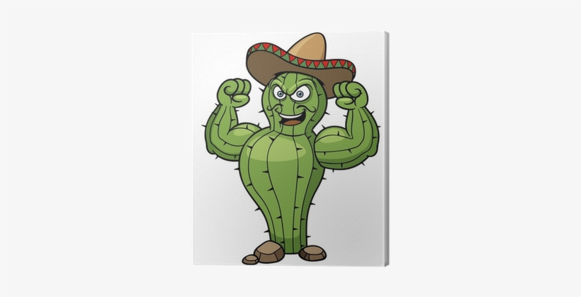 Vector Illustration Cartoon Mexican Cactus Canvas Print - Cactus Animado, transparent png #2984075