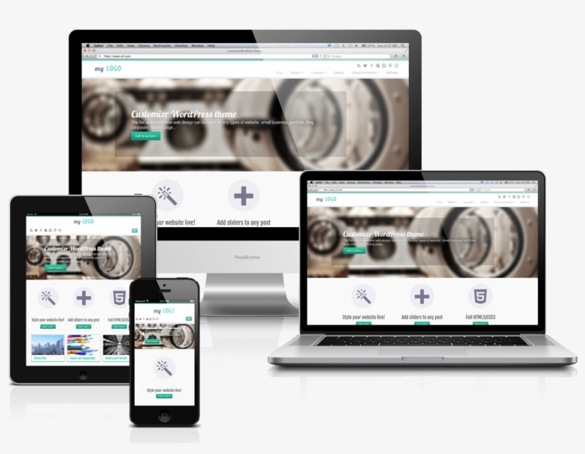 Customizr Theme Responsive@2x - Wordpress, transparent png #2984629