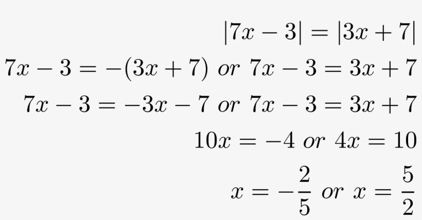 Absolute Value Inequalities - Absolute Value Equations, transparent png #2985225
