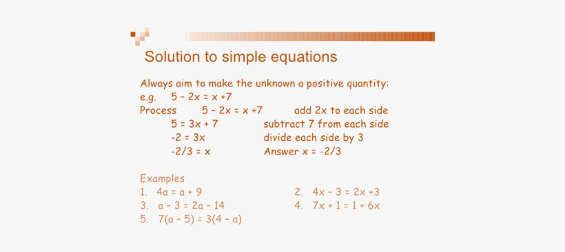 Example Of Solution Of Simple Equations - Andres Marvi, transparent png #2985451