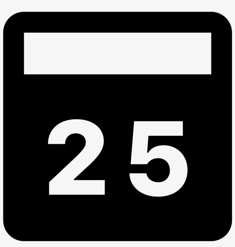 This Icon Is Depicting A Calendar With A Number 25 - Room Number, transparent png #2985918