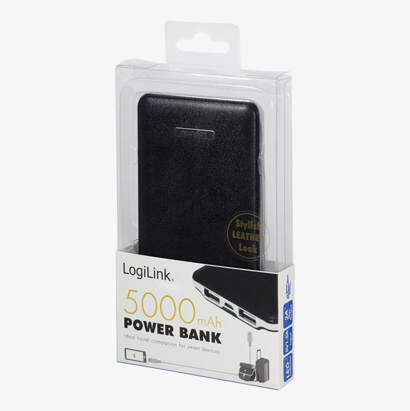 Packaging Image (png) - Ultra Slim Power Bank, 5000 Mah, Black - Logilink Pa0125b, transparent png #2986022