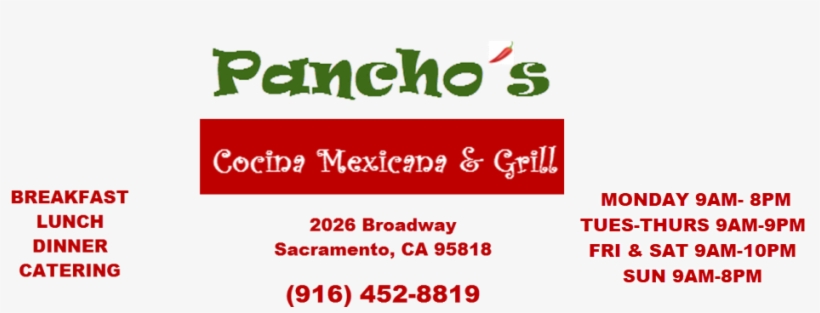 Pancho's Cocina Mexicana And Grill - Mexican Cuisine, transparent png #2986498