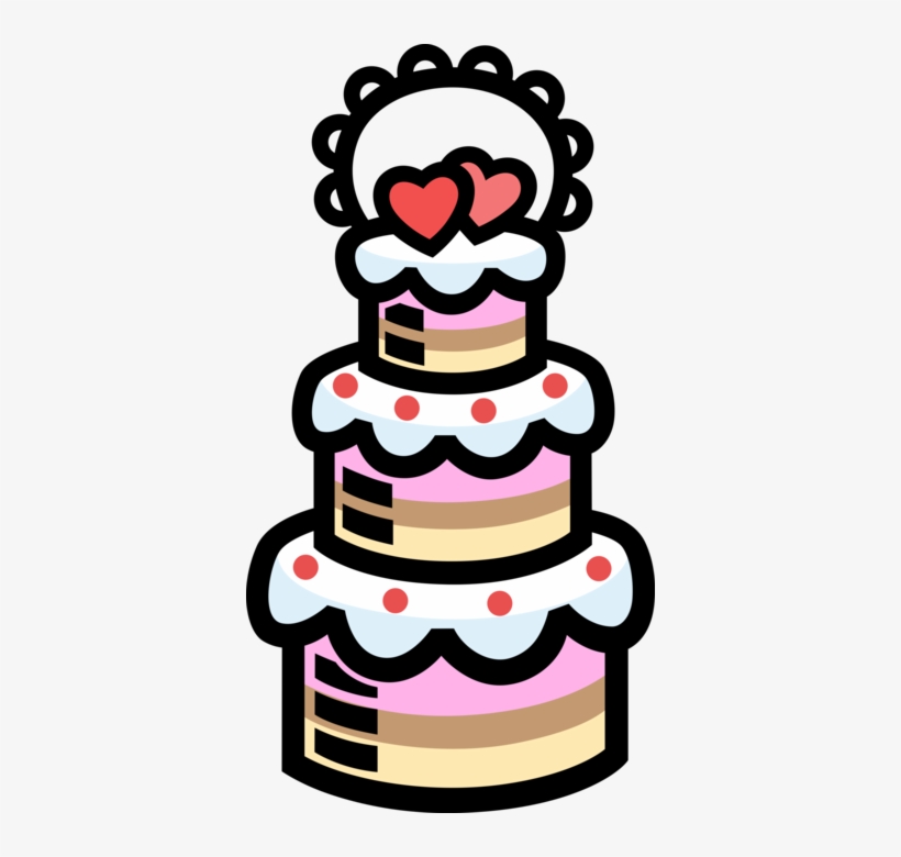Vector Illustration Of Three-tiered Wedding Cake Dessert - Supervore123, transparent png #2986555