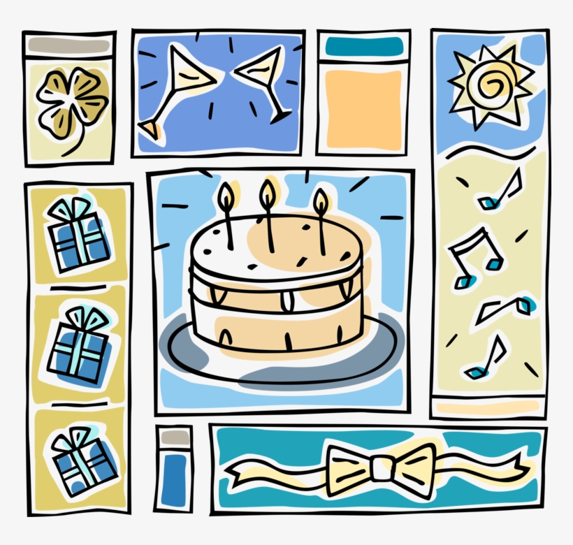 Vector Illustration Of Party Celebration With Birthday, transparent png #2986616