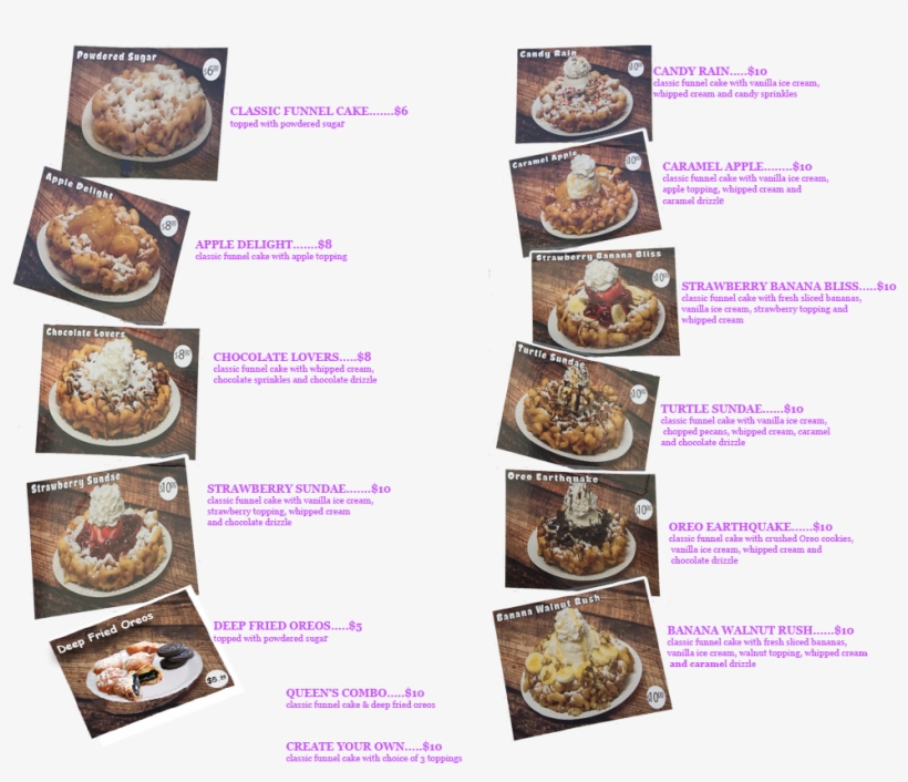 Funnel Cake Vector Funnel Cake Food Truck Menus Free Transparent