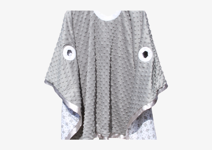 Grey, Pink Or Blue Minky Ele Flannel - Cardigan, transparent png #2986666