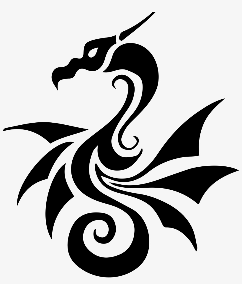 Plantillas De Tatuajes De Dragones Tribales - Dragon Tatoo - Free  Transparent PNG Download - PNGkey