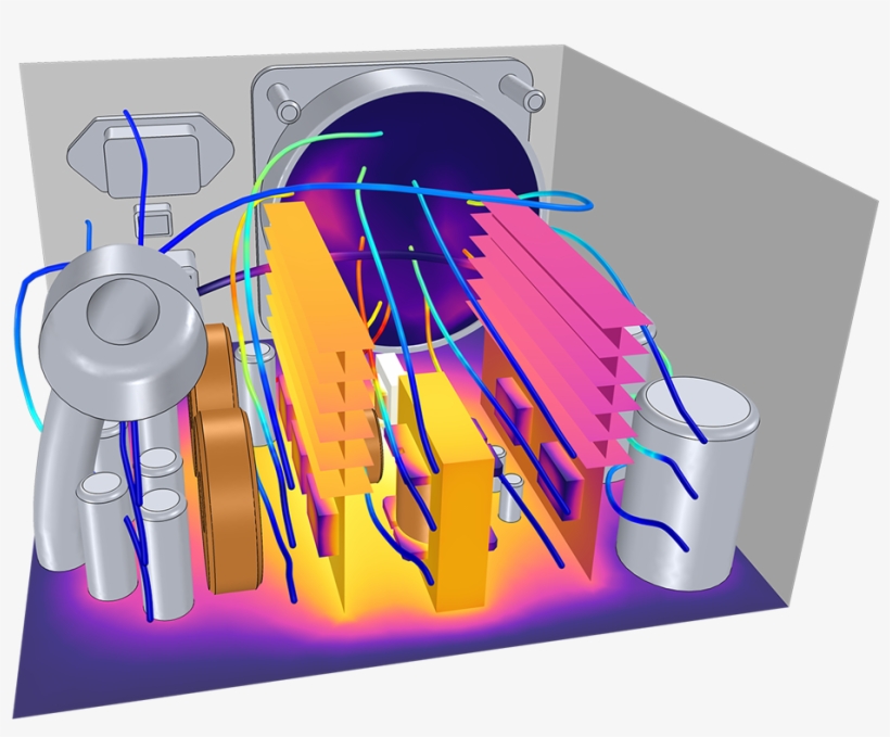 A Comsol Model Example Of Electronic Cooling In A Psu - Computer, transparent png #2987381