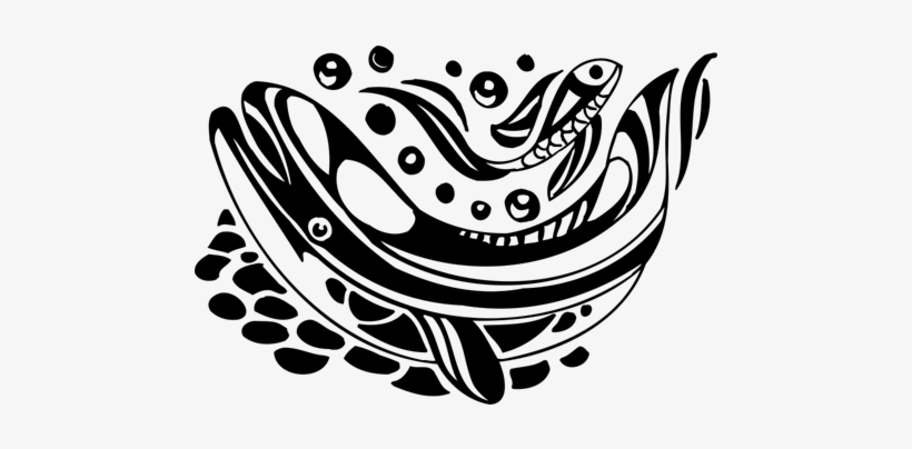 Vinilo Decorativo Tattoo Dos Peces Tribales - Pink Fish Design Beach Towel, transparent png #2987405