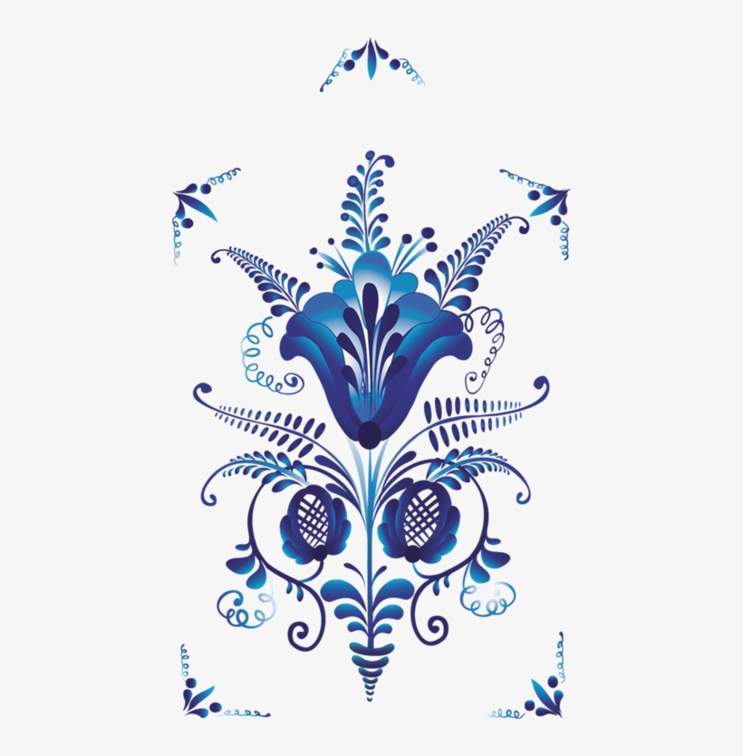 Tribales, Tatuajes Y Viñetas De Color Azul - Гжель Роспись, transparent png #2987426