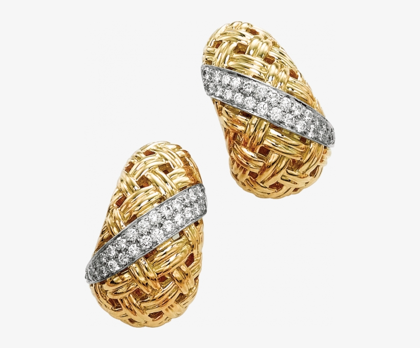 18kt Yellow Gold And Platinum Vannerie Diamond Accent, transparent png #2988717