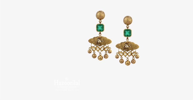 Latest Indian Gold Earring - Hazoorilal Jewellers, transparent png #2988865