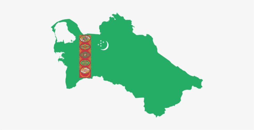 Flag Of Turkmenistan Turkmen Soviet Socialist Republic - Turkmenistan Flag Map, transparent png #2988938