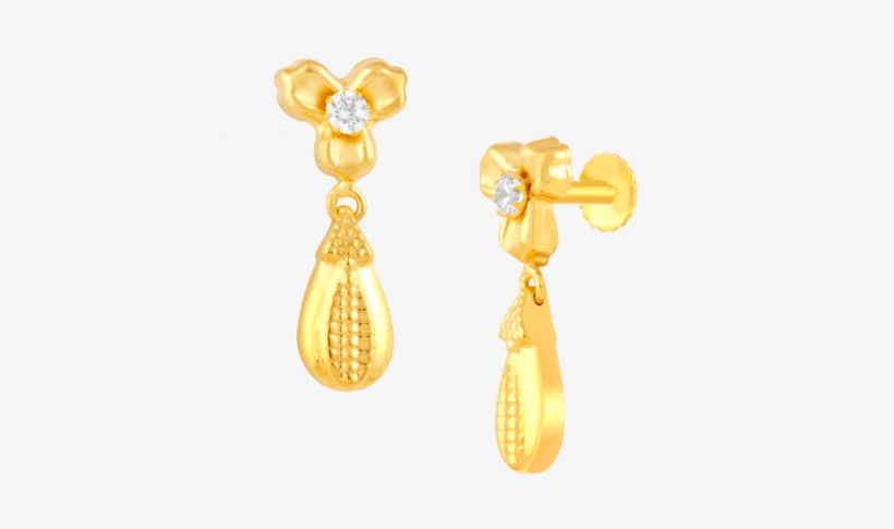 Triple Petals Gold Earrings - Gold, transparent png #2988959