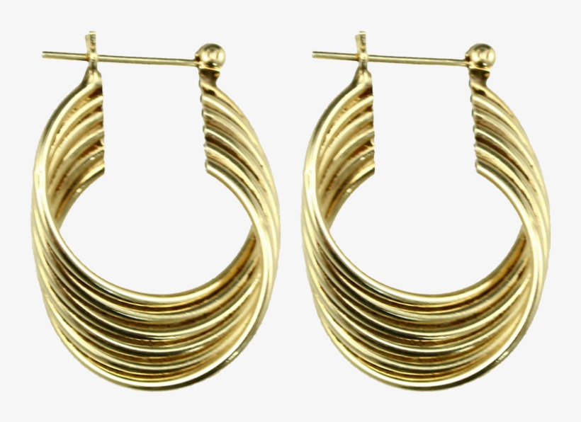 Pair Of 14k Gold Earrings - Earrings, transparent png #2989109