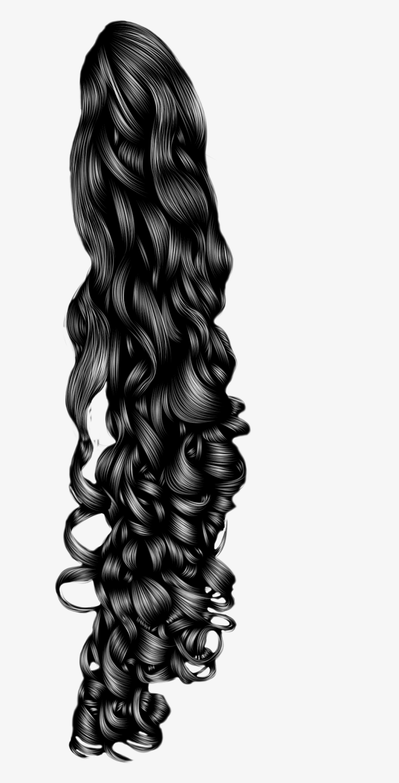 Png Pelo De Colores - Long Curly Ponytail Png, transparent png #2990298