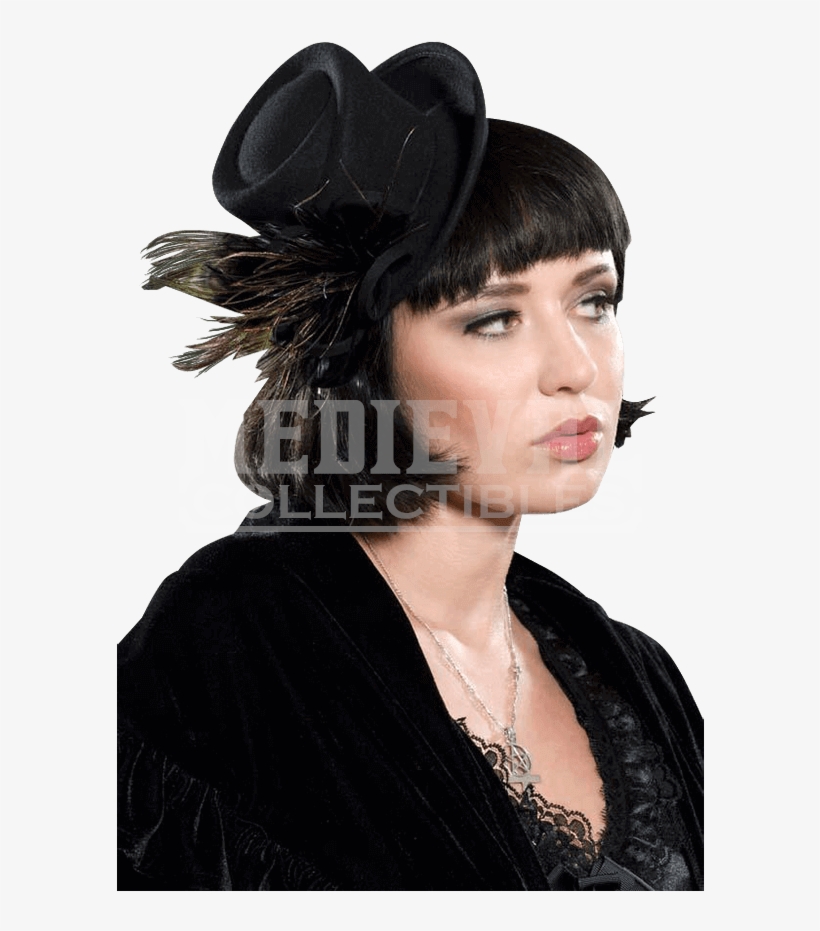 Wool Felt Peacock Steampunk Hat - Costume Hat, transparent png #2991424