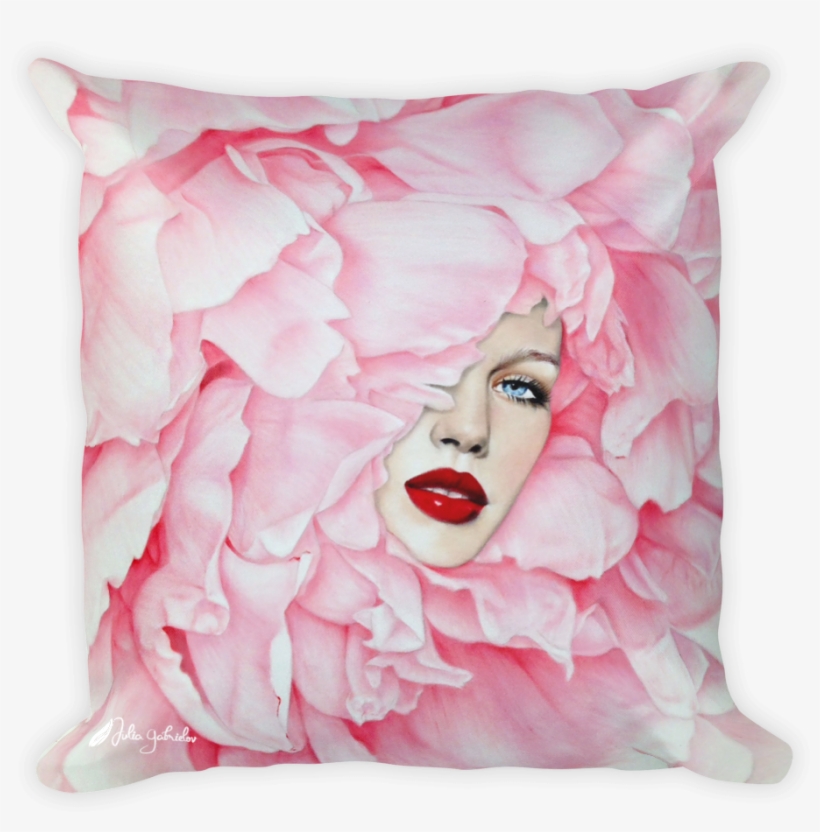 Blushing Nectar Square Print Pillow - Drawing, transparent png #2991538