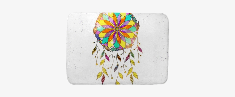 Boho Style Hand Drawn Dream Catcher With Ethnic Floral - Dreamcatcher, transparent png #2991802