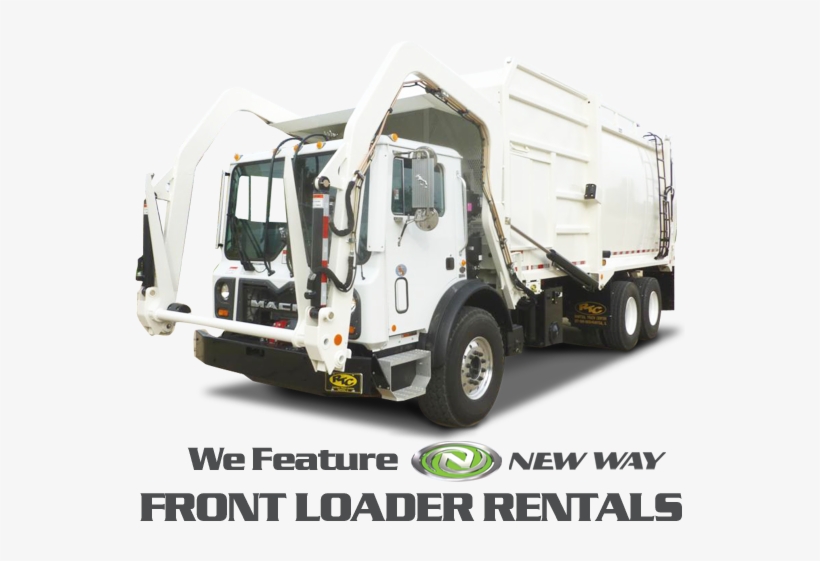 Front Loader Garbage Truck Rentals - White Front Loader Garbage Truck, transparent png #2992377
