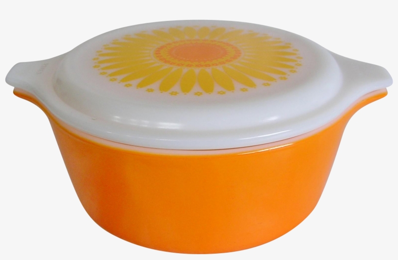 Pyrex Daisy Or Sunflower Covered Cinderella Casserole - Lid, transparent png #2992789