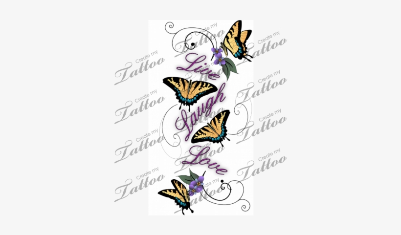 Love Tattoo Clipart Butterfly - Cross With Banner Tattoo, transparent png #2993084