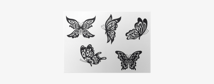 Black Butterfly Tattoo For Wrist Designs, transparent png #2993292