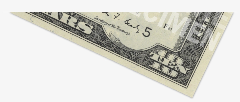 1990 $10 Raised Printing - 10 Dollar Bill, transparent png #2993368