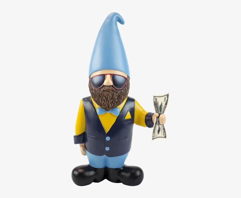 Gnick Holding A 10 Dollar Bill - Money Gnome, transparent png #2993602
