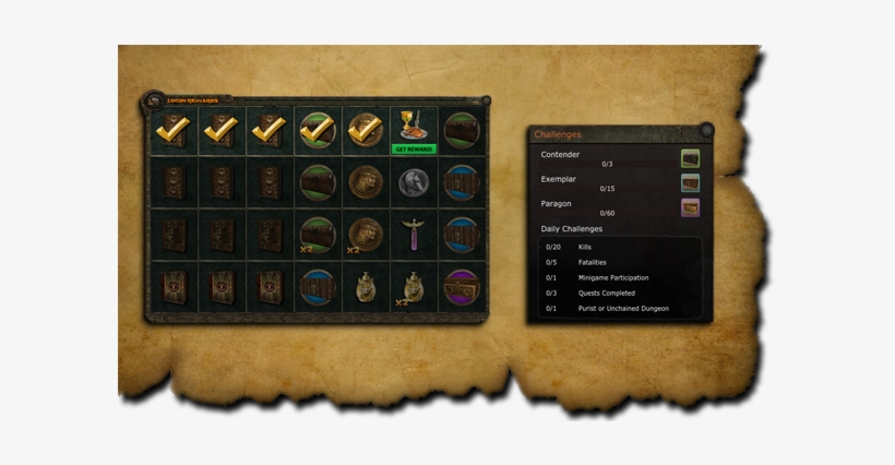 Look For The Magnifying Glass Icon On The Top-left - Age Of Conan Login Rewards, transparent png #2994545