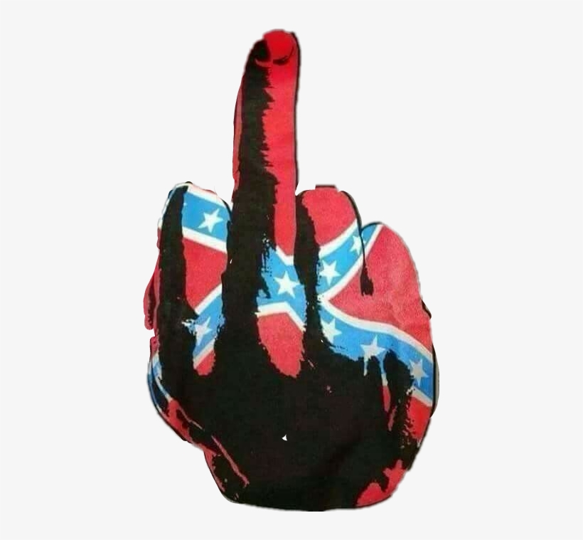 Report Abuse - Confederate Flag Middle Finger, transparent png #2995022