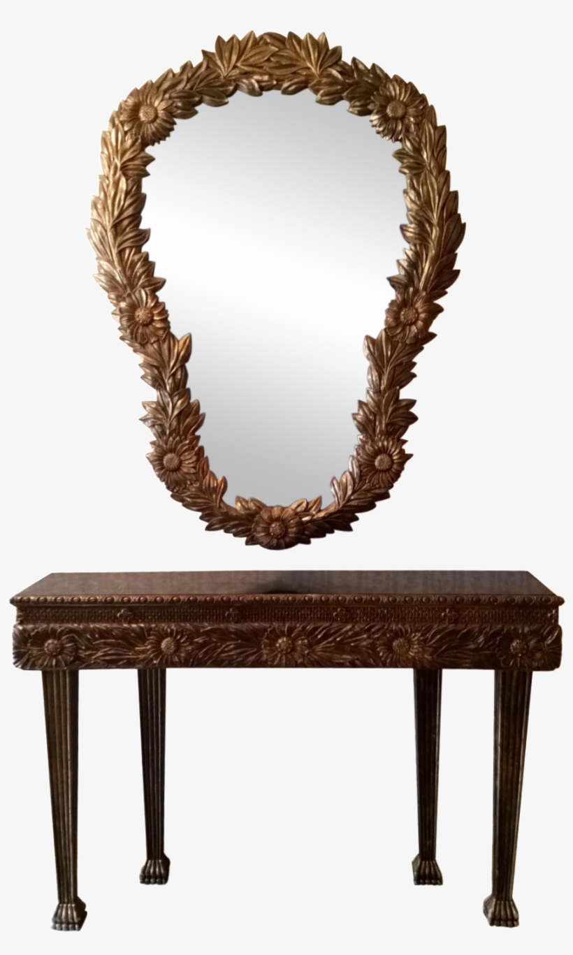 French Italian Gold Console Table & Mirror On Chairish - Chairish, transparent png #2995781