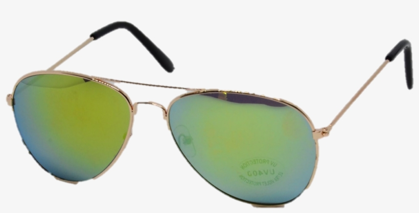 Aviator Gold Gold Mirror Lens - Reflection, transparent png #2996069
