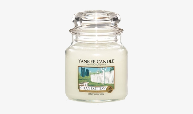 Yankee Candle Medium 'clean Cotton' Scented Jar Candle,, transparent png #2997512
