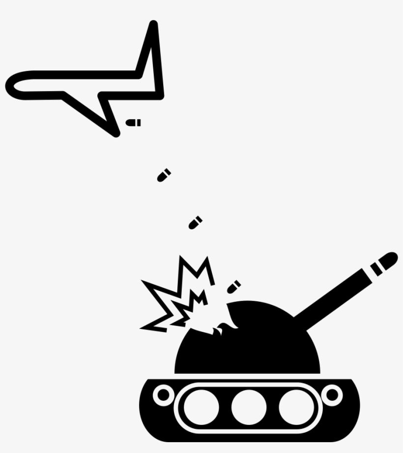 Airplane Throwing Bombs On A War Tank Comments - Bombas De Guerra Dibujos, transparent png #2997597