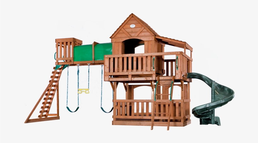 Adventure Playsets Woodridge Deluxe Swing Set With - Swing, transparent png #2997886