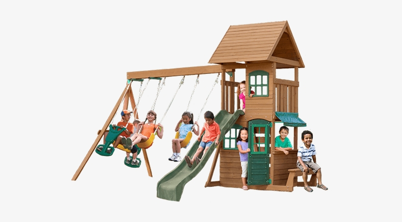 kidkraft windale wooden cedar swing set