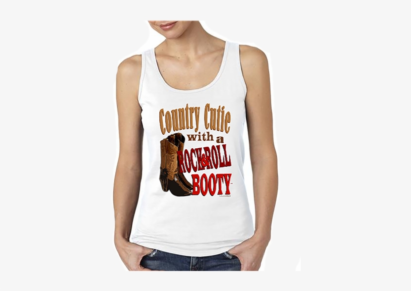 "country Cutie With A Rock And Roll Booty" White Tank - Cool Mom Tank Tops Bad Ass Mom Gifts For Mom Mother's, transparent png #2998348