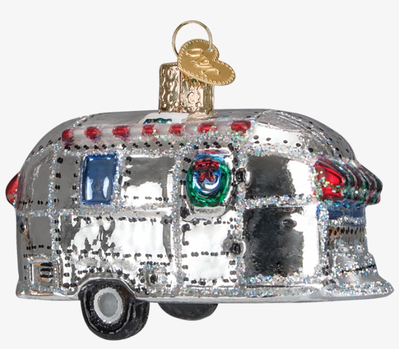 Vintage Trailer Ornament - Old World Christmas Vintage Trailer Glass Blown Ornament, transparent png #2998669