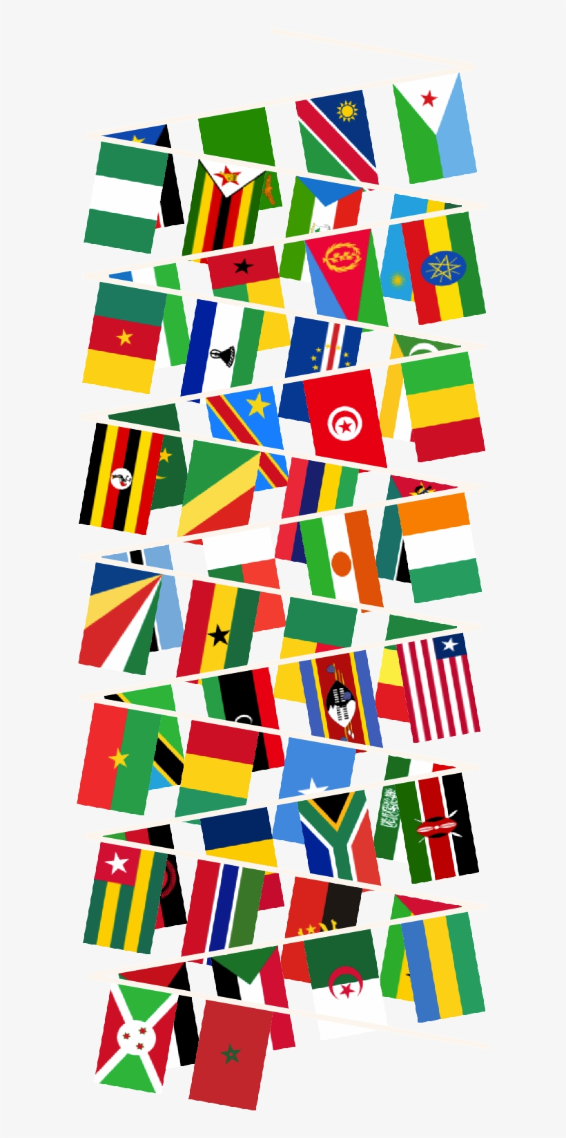 African Multi Nation Bunting - 54 Country Of Africa Flags, transparent png #2999865