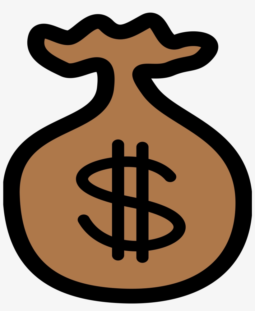 Clip Black And White Library Icon Big Image Png - Bag Of Money Clip Art, transparent png #30093